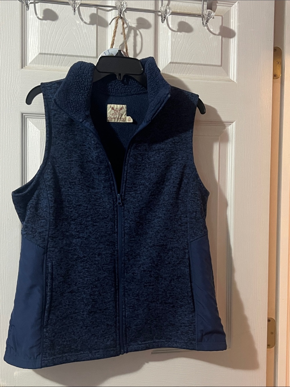 Faded Glory Dark Navy Sherpa-Lined Zip Vest